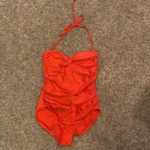 Pretty coral one piece swimsuit